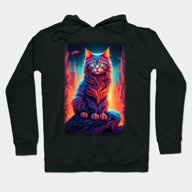 Neon Cat 05 Hoodie by KawaiiDread